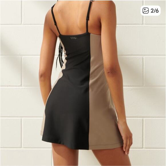 Abercrombie & Fitch YPB Color Block Sculptlux Mini Dress Tennis Sporty Golf Gym - Picture 2 of 9